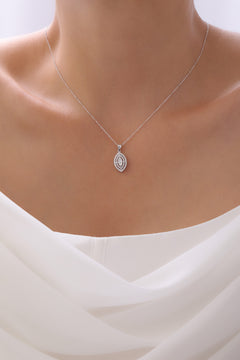 Markiz ve Yuvarlak Pırlanta Taşlı Tektaş Kolye