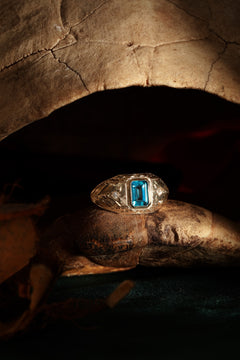 London Blue Safir ve Pırlanta Taşlı Erkek Yüzüğü