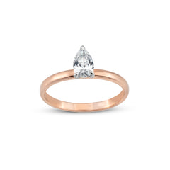 0.70 Karat Damla Kesim Pırlanta Tektaş Yüzük