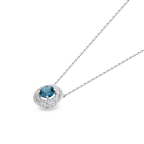 London Blue Safir ve Pırlanta Taşlı Alkahest Kolye