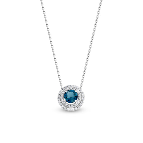 London Blue Safir ve Pırlanta Taşlı Alkahest Kolye