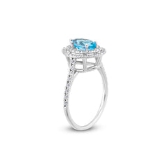 Aquamarine ve Pırlanta Taşı Clarte Noire Yüzük