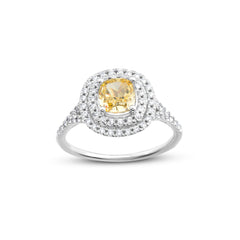 Fancy Yellow ve Pırlanta Taşlı Arkena Yüzük