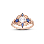 Safir Taşlı ve Pırlantalı Vintage Yüzük