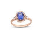 Ametist Taşlı ve Pırlantalı Anturaj Yüzük