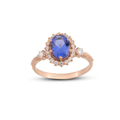 Ametist Taşlı ve Pırlantalı Anturaj Yüzük