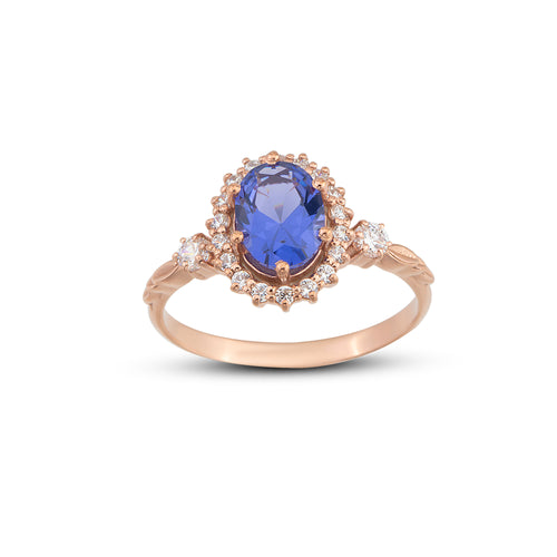 Ametist Taşlı ve Pırlantalı Anturaj Yüzük