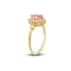 Pembe Safir ve Pırlanta Taşlı Anturaj Yüzük