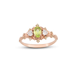 Peridot Taşlı ve Pırlantalı Vintage Yüzük