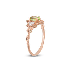 Peridot Taşlı ve Pırlantalı Vintage Yüzük