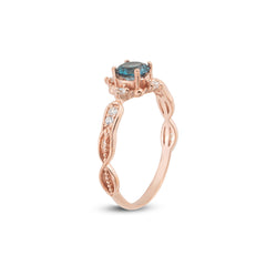 London Blue ve Pırlantalı Vintage Yüzük