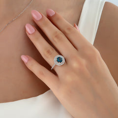 London Blue Safir ve Pırlanta Taşlı Alkahest Yüzük