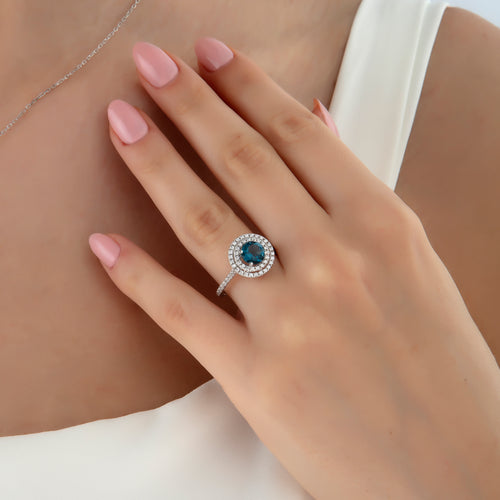 London Blue Safir ve Pırlanta Taşlı Alkahest Yüzük