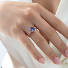 Ametist Taşlı ve Pırlantalı Anturaj Yüzük