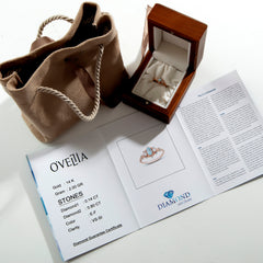 Blue Topaz ve Pırlanta Taşlı Vintage Yüzük