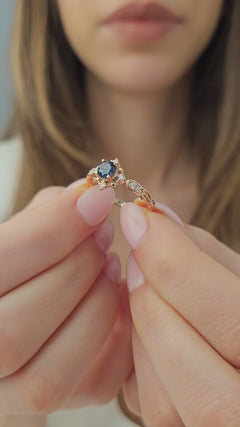 London Blue ve Pırlantalı Vintage Yüzük