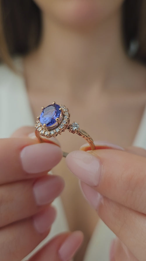 Ametist Taşlı ve Pırlantalı Anturaj Yüzük