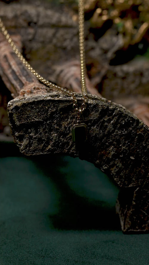 Ruby Taşlı Unisex Altın Kolye