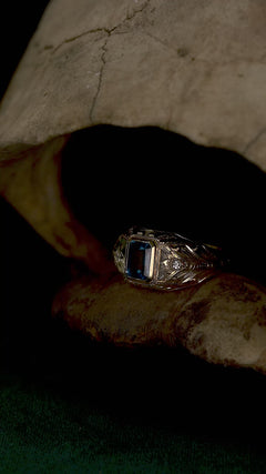 London Blue Safir ve Pırlanta Taşlı Erkek Yüzüğü